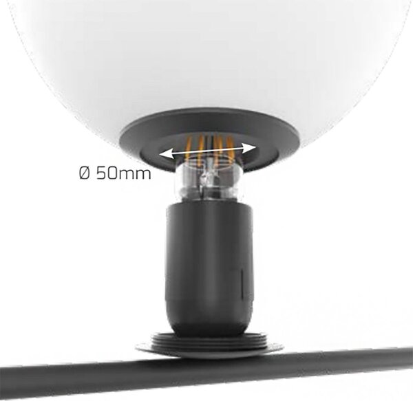 Applique plafoniera moderna top light holly 1201 2 ne e27 led metallo vetro - Top Light