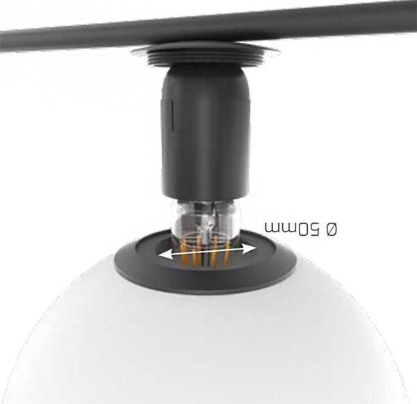 Plafoniera moderna top light holly 1201 4 ne e27 led metallo vetro - Top Light