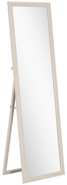 HOMCOM Specchio a figura intera 160 x 50 cm, versatile, design rettangolare con cornice, Bianco | Aosom Italy