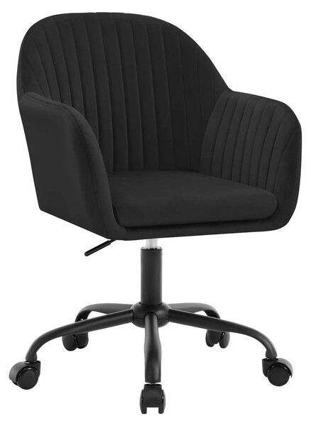 Sedia da ufficio Samt - Sedia girevole ergonomica - Regolabile in altezza - Schienale alto - Braccioli - Ruote - Colore: nero