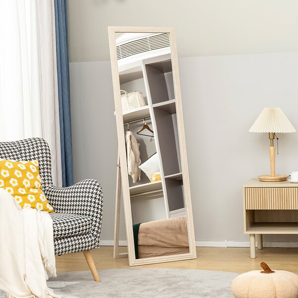 HOMCOM Specchio a figura intera 160 x 50 cm, versatile, design rettangolare con cornice, Bianco | Aosom Italy