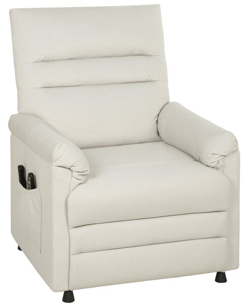 HOMCOM Poltrona relax elettrica massaggiante e riscaldante, poltrona reclinabile, poggiapiedi, motore silenzioso, 82x99x106cm, crema | Aosom Italy