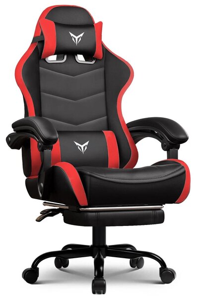 Sedia da gaming/da ufficio - XGC02 - Ergonomica - Con poggiapiedi - Regolabile in altezza - Girevole - Pelle finta in PVC - Con rotelle - Bianca