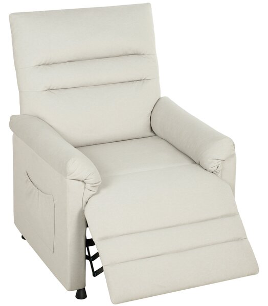 HOMCOM Poltrona relax elettrica massaggiante e riscaldante, poltrona reclinabile, poggiapiedi, motore silenzioso, 82x99x106cm, crema | Aosom Italy