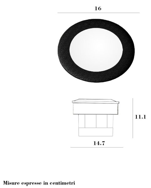 Faretto incasso tondo calpestabile top light capri big ca td16 ne gx53 led cct ip67 230v nero resina - Top Light