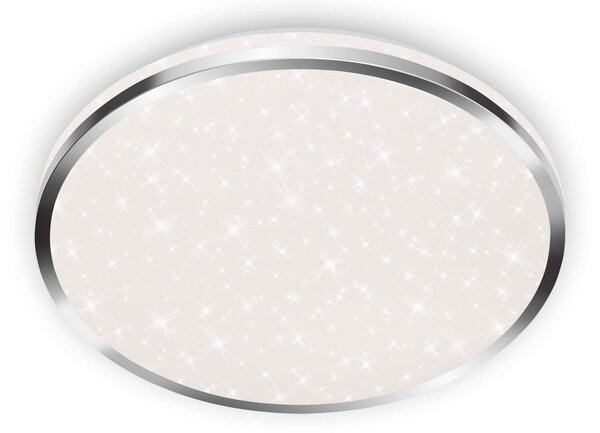 BRILONER ACORUS Lampada da soffitto a LED per bagno, IP44 protezione dagli spruzzi d'acqua, decorazione stellata, luce bianca neutra, colore cromato, 33 x 6,6 cm
