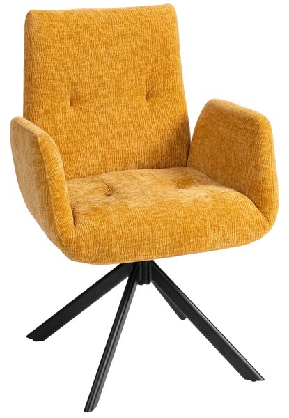 HOMCOM Poltrona Imbottita d'Accento, Poltrona Girevole con Design Moderno, fino a 120 kg, 60x61x88 cm, Giallo | Aosom Italy