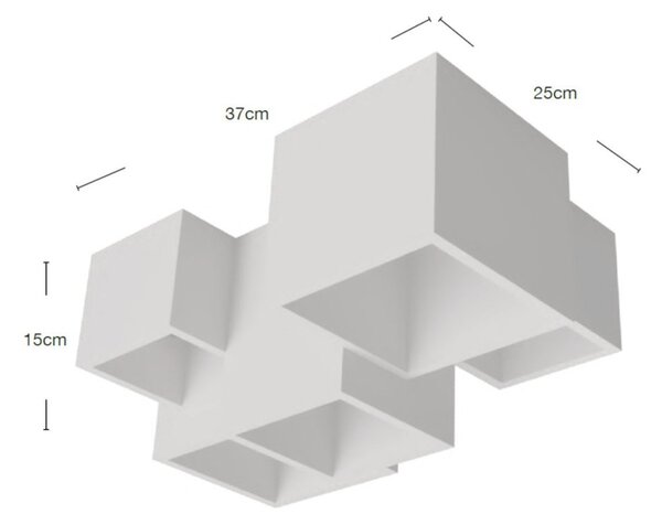 Plafoniera gesso lampadari bartalini palp 5000 gu10 led verniciabile - Lampadari Bartalini Gesso