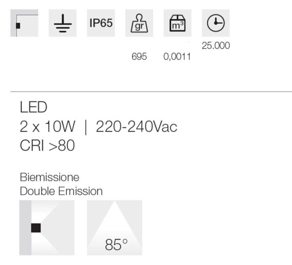 Applique classico gea led ges2245 led ip65 alluminio marrone biemissione - Gea Led