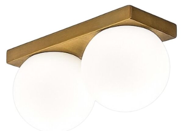Plafoniera perenz dot 8378 ob lc led 1633lm 3000k ip40 sfera vetro soffiato metallo ottone brunito - Perenz