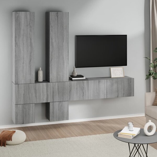 Mobile per TV Grigio Cemento 150x33,5x45cm Legno Ingegnerizzato