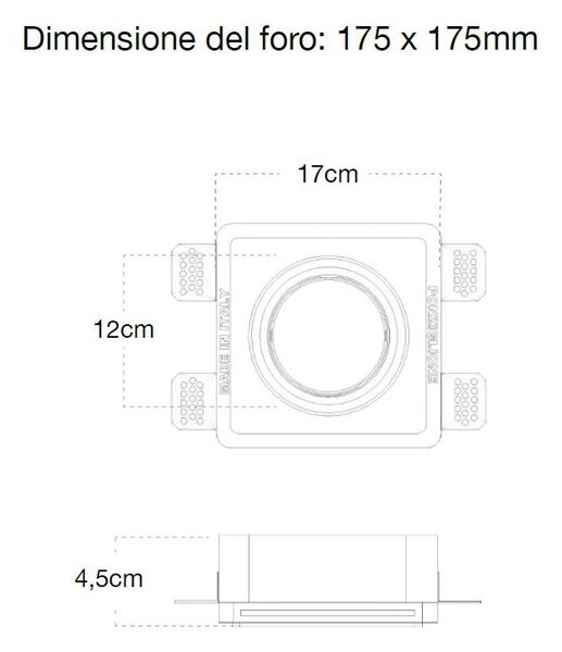 Faretto incasso lampadari bartalini dnop fp37 gx53 led gesso verniciabile - Lampadari Bartalini Gesso