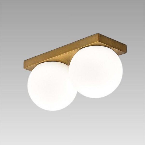 Plafoniera perenz dot 8378 ob lc led 1633lm 3000k ip40 sfera vetro soffiato metallo ottone brunito - Perenz
