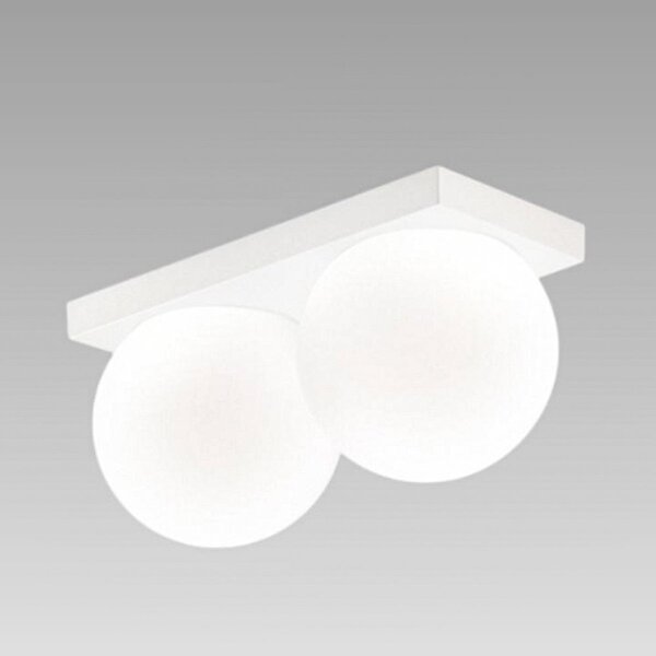 Plafoniera perenz dot 8378 b lc led 1633lm 3000k ip40 sfera vetro soffiato metallo bianco - Perenz