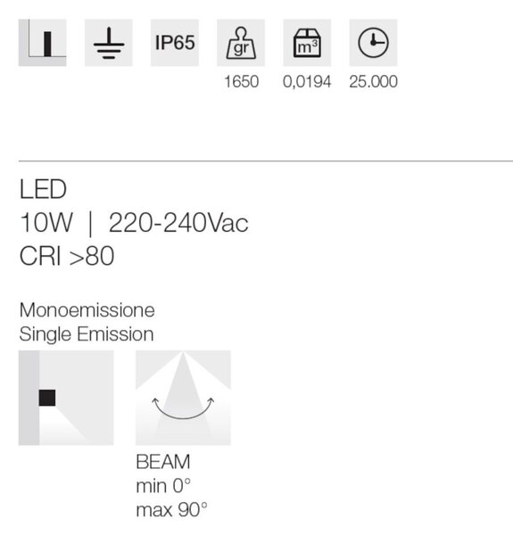 Lampioncino moderno gea led ges2311 led ip65 50h alluminio antracite monoemissione - Gea Led