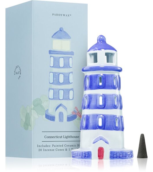 Paddywax Painted Ceramic House Connecticut Lighthouse confezione regalo