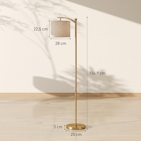 HOMCOM Lampada da Terra a LED con Telecomando, Luce Regolabile su 11 Colori di Temperatura e 11 Luminosità, Oro | Aosom Italy