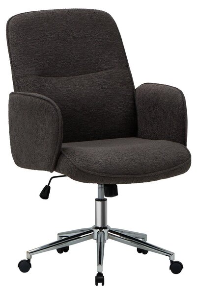 Sedia da ufficio ergonomica COLAMY – Schienale alto dal design a conchiglia, girevole con rotelle – Grigio