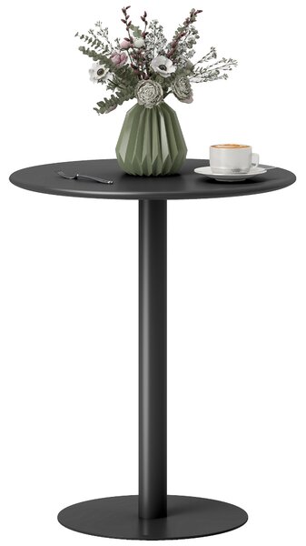 Tavolo da Pranzo Rotondo per 2 Persone Ø60x72 cm in Acciaio Nero