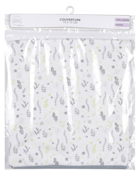 Coperta per bambini bianca/grigia in cotone 75x75 cm Ocean – Bébé Douceur
