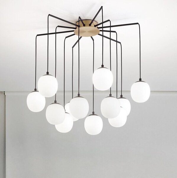 Ideal Lux - Lampadario LED a sospensione con filo RHAPSODY 12xG9/3W/230V ottone