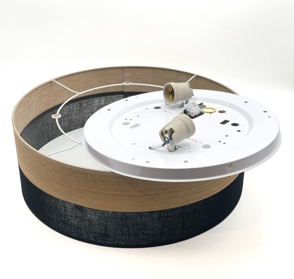 Plafoniera SIRJA WOOD 2xE27/15W/230V diametro 45 cm nero/quercia