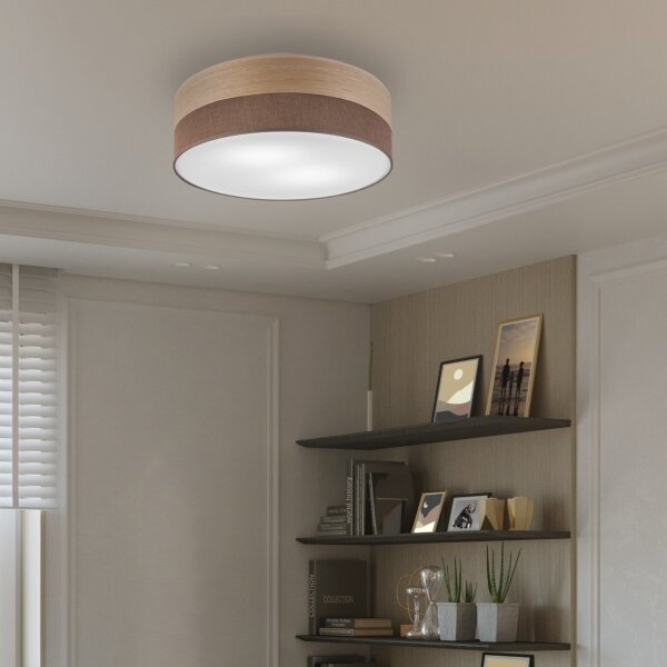 Plafoniera SIRJA WOOD 2xE27/15W/230V diametro 45 cm marrone/quercia