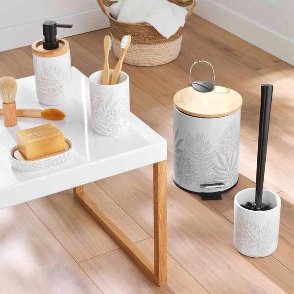 Dispenser per sapone bianco in ceramica 46 ml Amber – douceur d'intérieur