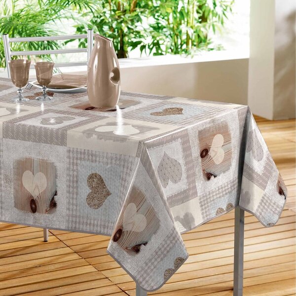 Tovaglia in PVC adatta per pulizia con panno umido 140x240 cm Cosy Coeur – douceur d'intérieur