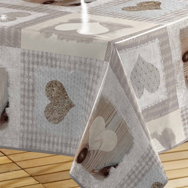 Tovaglia in PVC adatta per pulizia con panno umido 140x240 cm Cosy Coeur – douceur d'intérieur