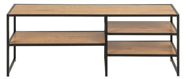 Mobile TV nero-color legno naturale effetto rovere 120x46 cm Seaford - Actona