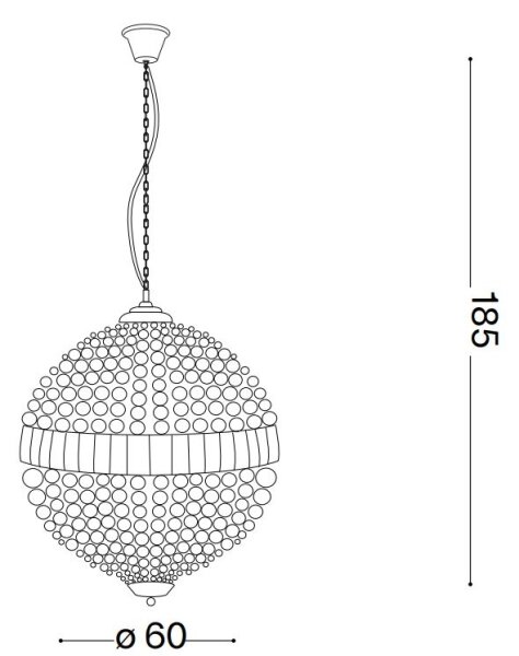 Ideal Lux - LED Lampadario di cristallo a sospensione con catena LUXOR 12xG9/3W/230V diametro 60 cm limpido