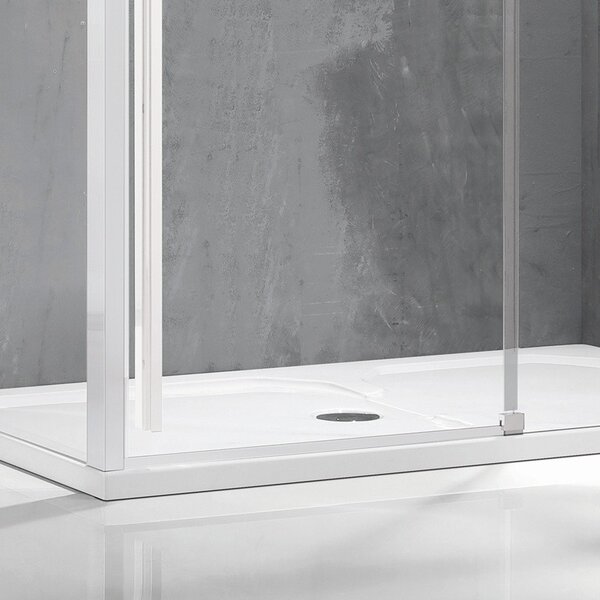 Kamalu box doccia 70x120 telaio bianco vetro 8mm | ksa5000b