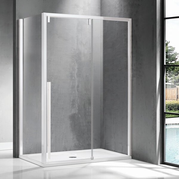 Kamalu box doccia 70x120 telaio bianco vetro 8mm | ksa5000b