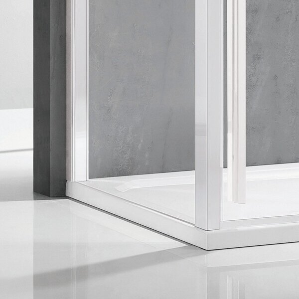 Kamalu box doccia 70x120 telaio bianco vetro 8mm | ksa5000b