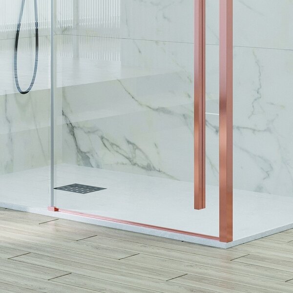 Kamalu box doccia 70x120 telaio oro rosa vetro 8mm | ksa5000rg