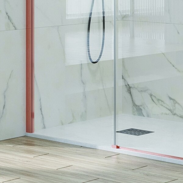 Kamalu box doccia 70x120 telaio oro rosa vetro 8mm | ksa5000rg