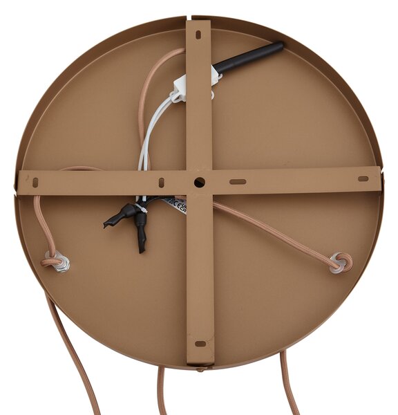 Lampada a sospensione retrò bronzo scuro con paralumi ambra 3 luci - Smokey