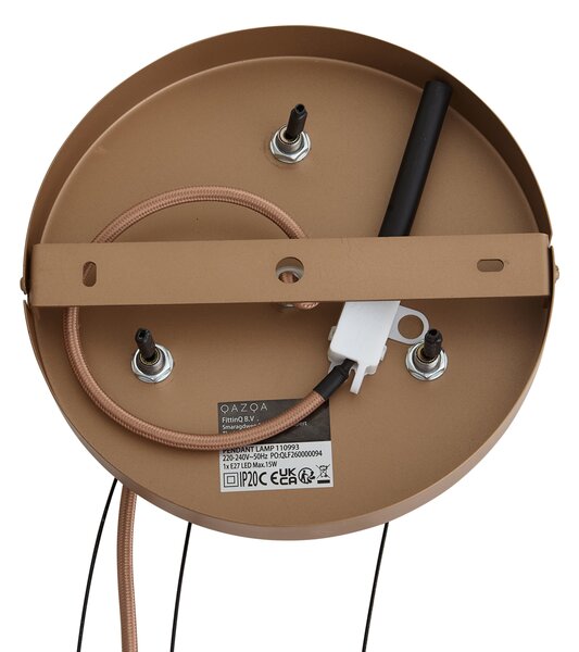 Lampada a Sospensione Retrò Bronzo Scuro con Vetro Ambrato - Barb