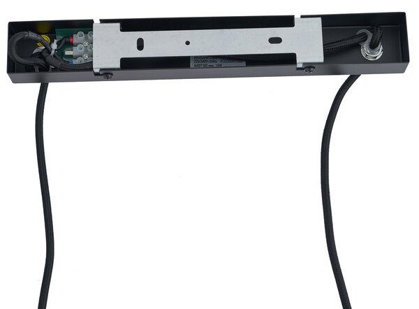 Lampada a sospensione moderna nera con legno e vetro fumé 4 luci - Aleks