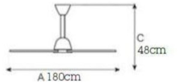 Ventilatore moderno italexport centottanta 1262 r7s led lampada soffitto - Italexport Srl