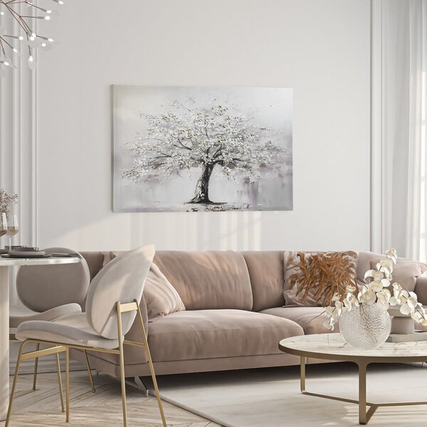 Quadro con elementi dipinti a mano 70x100 cm White Tree – Styler