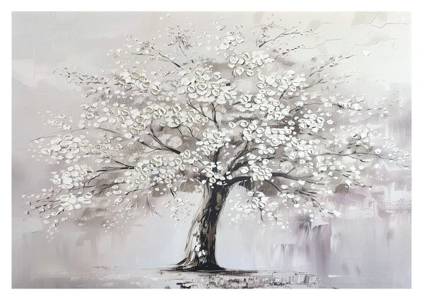 Quadro con elementi dipinti a mano 70x100 cm White Tree – Styler