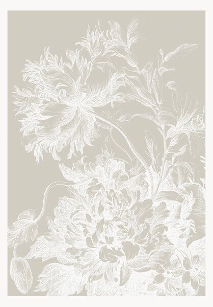 Carta da parati Engraved Flowers