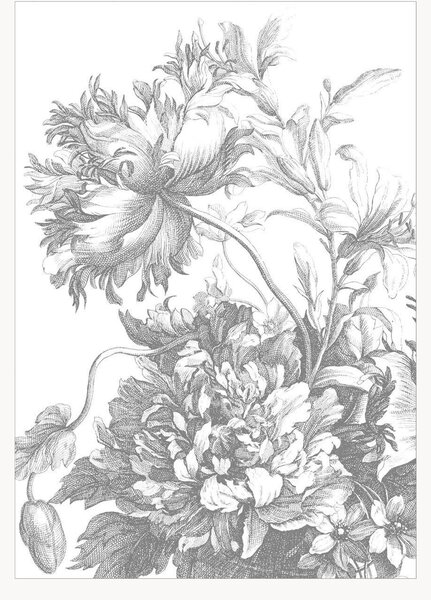 Carta da parati Engraved Flowers