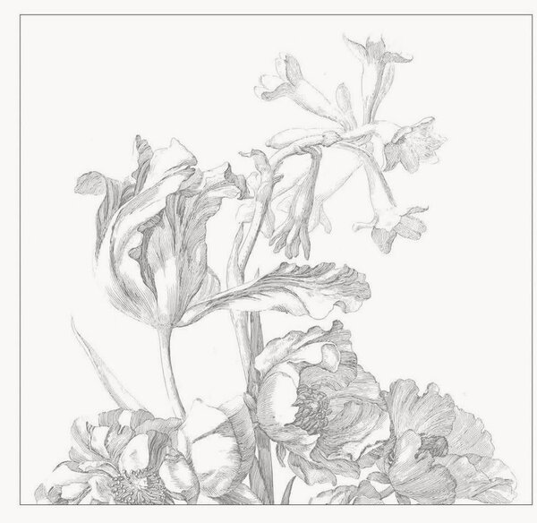 Carta da parati in tessuto non tessuto Engraved Flowers