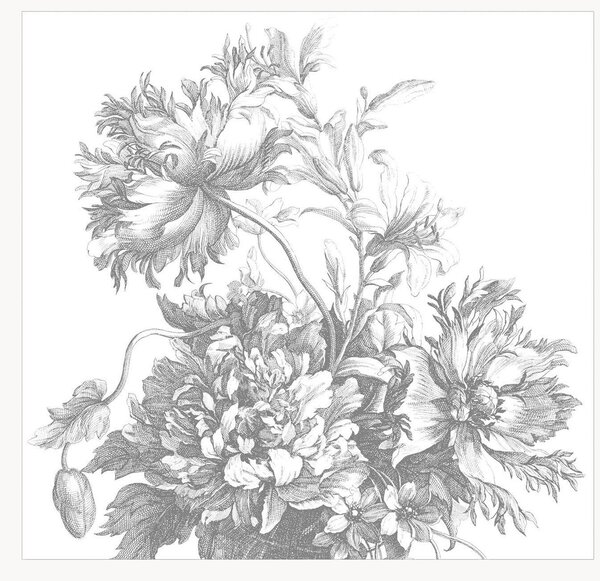 Carta da parati Engraved Flowers