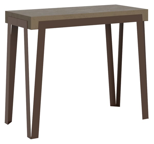 Consolle allungabile 90x40/196 cm Rio Small Tortora telaio Ruggine