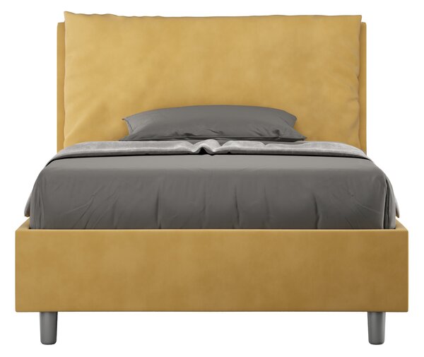 Letto 1 Piazza E Mezzo 110x190 cm Senza Rete Imbottito in Microfibra Antea Large Ocra