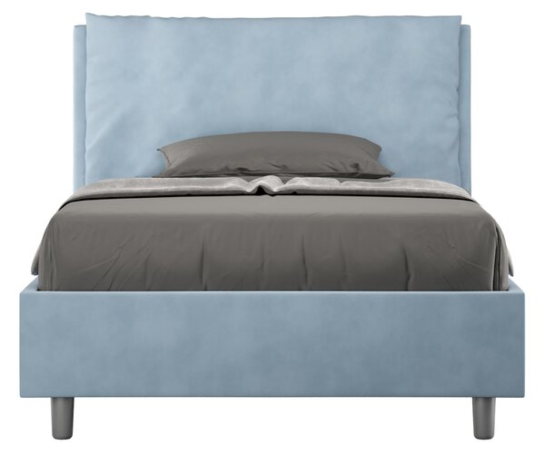 Letto 1 Piazza E Mezzo 110x190 cm Senza Rete Imbottito in Microfibra Antea Large Azzurro